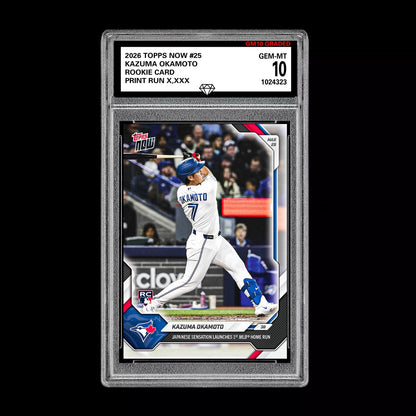 Graded 10 Kazuma Okamoto RC Rookie Card #25 2026 Topps NOW Toronto Blue Jays  Baseball