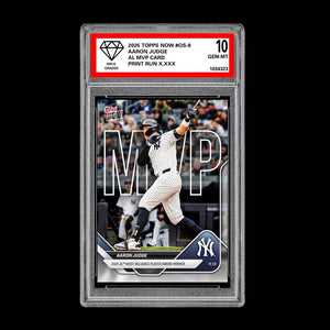 Graded 10 Aaron Judge AL MVP Card 2025 Topps NOW Yankees Baseball Card #OS-8 Baseball