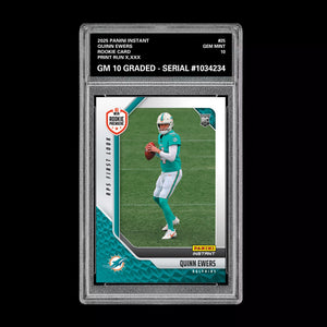 Graded 10 Quinn Ewers #25 RC Rookie 2025 Panini Instant NFL RPS Premiere  Football