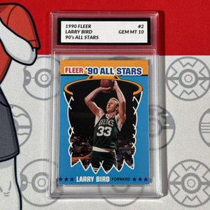 Graded 10 Larry Bird #2/12 Boston Celtics 1990-91 Fleer All-Stars GEM MT HOF Basketball