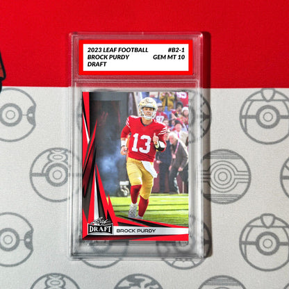 Graded 10 Brock Purdy DRAFT Quarterback 2023 Leaf Draft Football #B2-1 Football