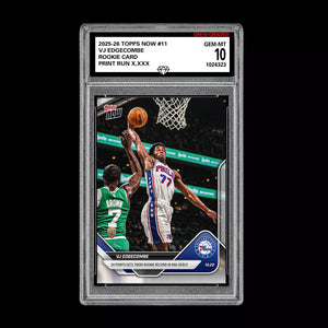 Graded 10 VJ Edgecombe RC Rookie Card 2025-26 TOPPS NOW #19 Basketball  Basketball