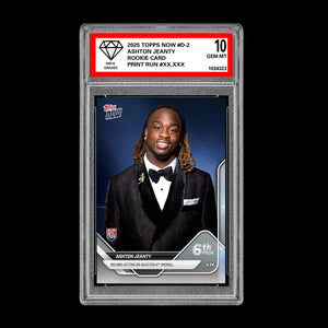 Graded 10 Ashton Jeanty #D-2 RC Rookie 2025 Topps Now 1st Draft Pick RAIDERS  Football