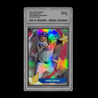 Graded 10 Shohei Ohtani 2025 Topps Series 1 Stars of MLB Insert Dodgers #SMLB-10 Baseball