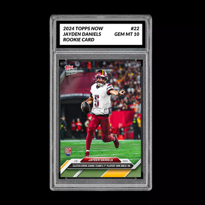 Graded 10 Jayden Daniels #22 RC PLAYOFF 2024 Topps NOW Rookie Card Football
