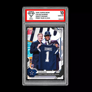 Graded 10 Caleb Downs 2026 TOPPS NOW RC Rookie Card Cowboys Football