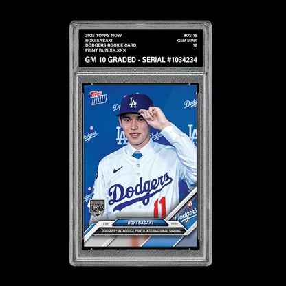 Graded 10 Roki Sasaki 2025 MLB TOPPS NOW OS-16 LA Prized Dodgers FA Baseball
