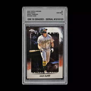 Graded 10 Nick Kurtz #NT-5 RC Rookie Card 2025 MLB Topps Chrome Night Terrors Baseball
