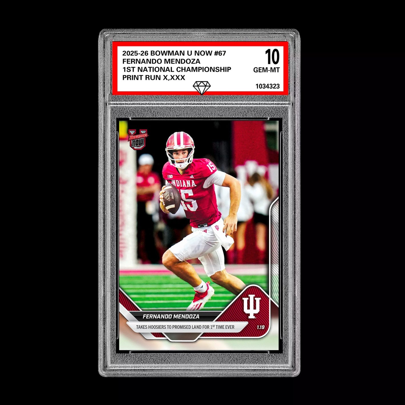 Graded 10 Fernando Mendoza #67 Indiana Hoosiers  2025-26 Bowman U NOW PRESALE Football