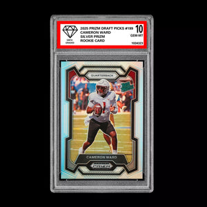 Graded 10 Cam Cameron Ward 2024 Panini Prizm Draft Picks Rated Rookie #199 RC Football