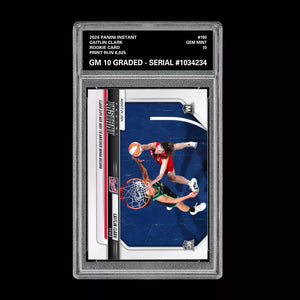 Graded 10 CAITLIN CLARK #180 RC Rookie Card 2024 Panini Instant Indiana Fever Basketball