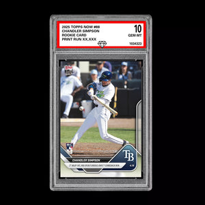 Graded 10 Chandler Simpson RC 2025 MLB Topps NOW Card 88 1st Hit & RBI  Baseball