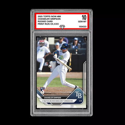 Graded 10 Chandler Simpson RC 2025 MLB Topps NOW Card 88 1st Hit & RBI  Baseball