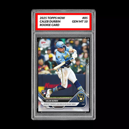 Graded 10 Caleb Durbin RC Brewers Debut 2025 Topps NOW Rookie Card 85  Baseball