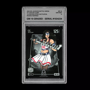 Caitlin Clark CC Graded 10 Rookie Steel BATTLEFOIL BF-45 Bo Jackson Battle Arena Basketball