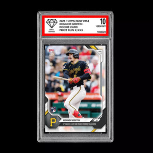 Graded 10 Konnor Griffin RC Rookie #154 2026 Topps Now MLB Pirates Presale Baseball