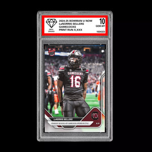 Graded 10 LaNorris Sellers 2025 Bowman U NOW Football Card 4 Gamecock  Football