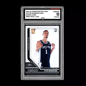Graded 10 Victor Wembanyama RC #544 2023 Panini Instant Rookie San Antonio Spurs Basketball