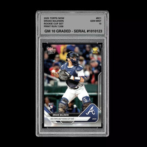 Graded 10 Drake Baldwin RC Rookie Cup 2025 Topps Now #RC1 BRAVES Baseball
