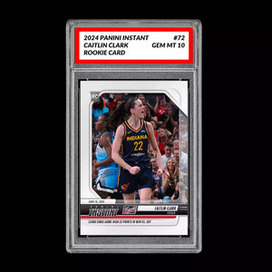 Graded 10 Caitlin Clark #72 2024 Panini Instant RC Rookie Card Indiana Fever Basketball