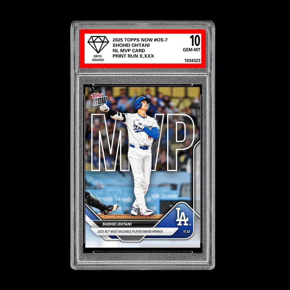 Graded 10 Shohei Ohtani NL MVP Card 2025 Topps NOW Dodgers Baseball Card #OS-7 Baseball