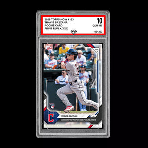 Graded 10 Travis Bazzana 2026 Topps NOW #153 Rookie Card Guardians PRESALE Baseball