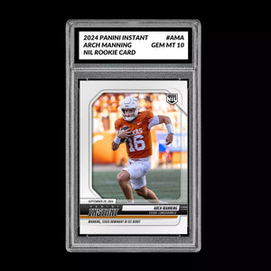 Graded 10 Arch Manning RC 2024-25 Panini Instant NIL NCAA #AMC Texas Rookie Card Football