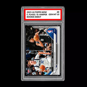 Graded 10 Cooper Flagg / Dylan Harper Rookie Card #8 2025-26 Topps Now RC Combo Basketball