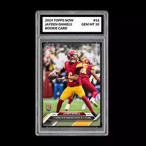 Graded 10 Jayden Daniels #16 RC 5 TD Game 2024 Topps NOW Rookie Card Football