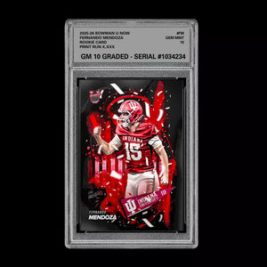 Graded 10 Fernando Mendoza #FM 2025-26 Bowman U NOW RC Rookie Card #CSFM-A Football