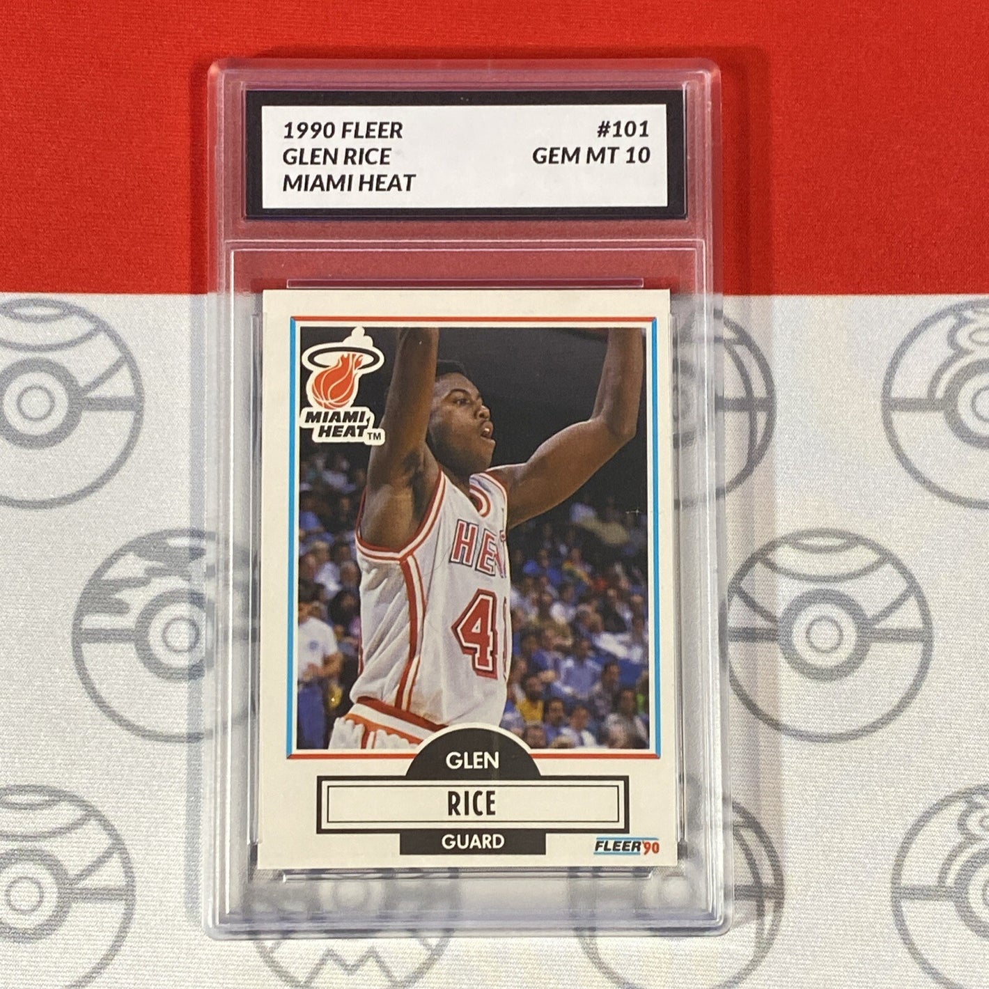 Graded 10 1990 Fleer Glen Rice Card 101 MINT Miami Heat  GEM MINT Basketball