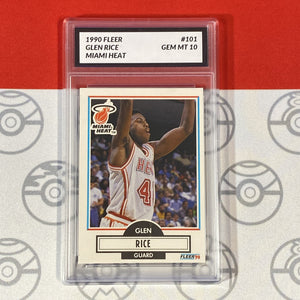 Graded 10 1990 Fleer Glen Rice Card 101 MINT Miami Heat  GEM MINT Basketball