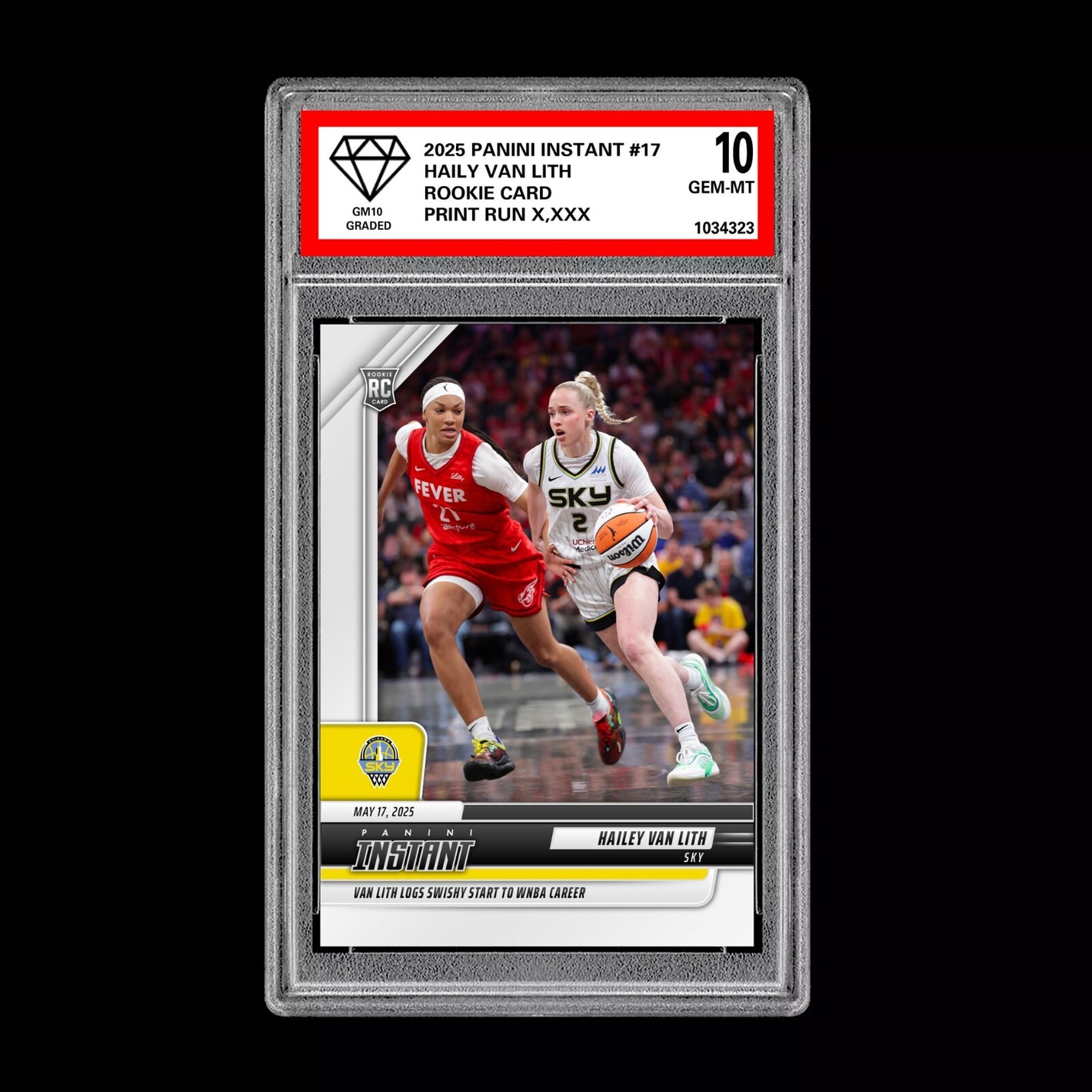 Graded 10 Hailey Van Lith DEBUT RC Rookie 2025 Panini Instant #17 Sky  Basketball