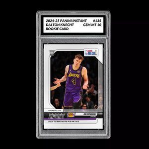 Graded 10 Dalton Knecht #135 LA Lakers Rookie RC 2024 Panini Instant NBA Basketball