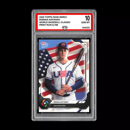 Graded 10 Roman Anthony 2026 Topps NOW #WB21 Team USA World Baseball Classic Baseball