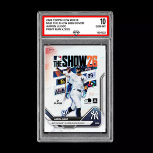 Graded 10 Aaron Judge #OS19 2026 Topps Now MLB The Show Cover Yankees  Football