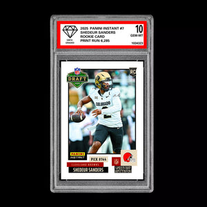 Graded 10 Shedeur Sanders #7 RC Rookie 2025 Panini Instant NFL Cleveland Browns Football