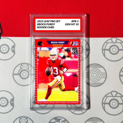 Graded 10 Brock Purdy RC Rookie Card 2022 Pro Set San Francisco 49ers Football Football