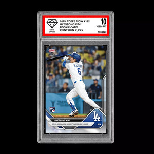 Graded 10 Hyeseong Kim #182 RC Rookie Card 2025 Topps Now 1st HR LA Dodgers Baseball