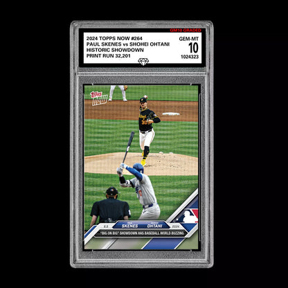 Graded 10 Paul Skenes vs Shohei Ohtani #264 2024 Topps Now RC Historic Showdown Baseball