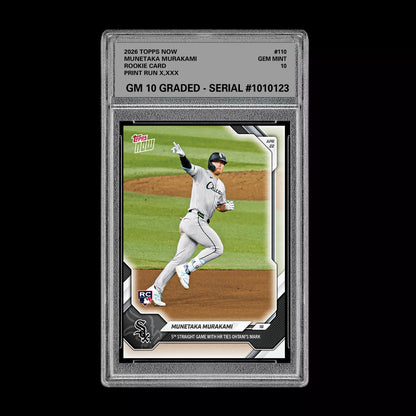 Graded 10 Munetaka Murakami Rookie Card #110 2026 Topps NOW White Sox PRESALE Baseball