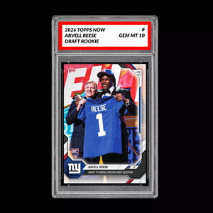 PRESALE Graded 10 Arvell Reese  2025-26 TOPPS NOW RC Rookie Card Giants Football