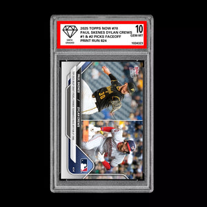 Graded 10 Paul Skenes/Dylan Crews 2025 MLB Topps NOW Card #70  Baseball