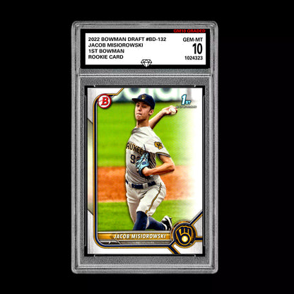 Graded 10 Jacob Misiorowski 2022 Bowman Draft #BD-132 1st Bowman Card Baseball