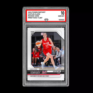 Graded 10 CAITLIN CLARK #191 RC ROOKIE Card 2024 Panini Instant Indiana Fever Basketball