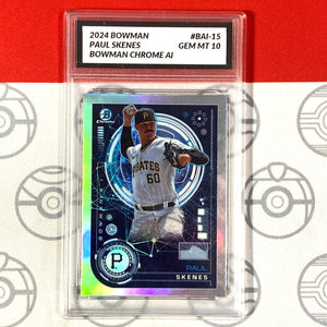 Graded 10 Paul Skenes RC Rookie #BAI-15 2024 Bowman Chrome Pirates Gem Mint Baseball