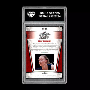 Graded 10 Paige Bueckers 2023 Leaf Draft Silver Rookie Card RC UConn Huskies #18 Basketball