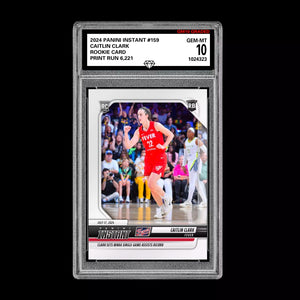 Graded 10 Caitlin Clark #159 RC Rookie Card 2024 Panini Instant Indiana Fever Basketball