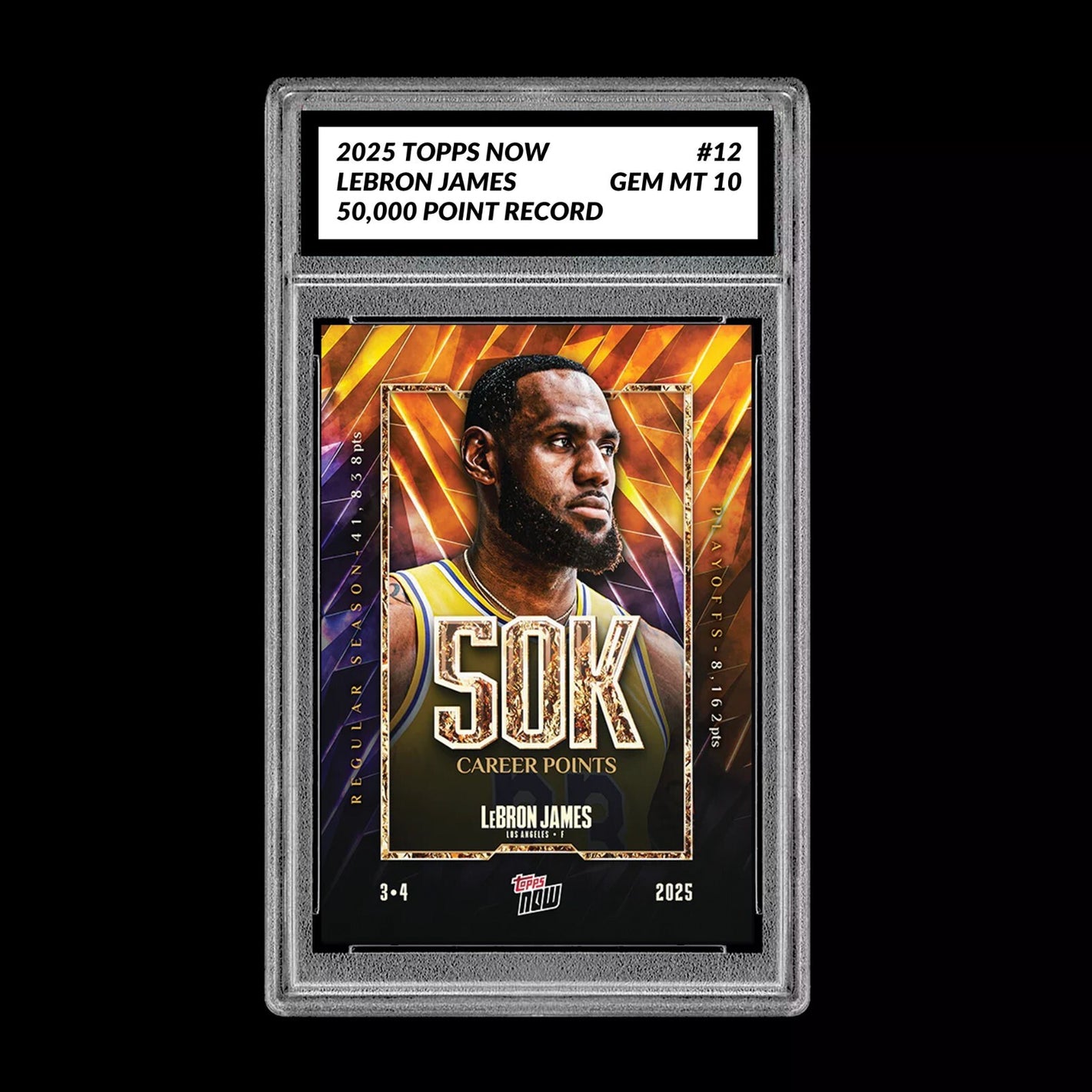 Graded 10 LeBron James #12 2025 Topps NOW Basketball 50k Points Lakers  Basketball