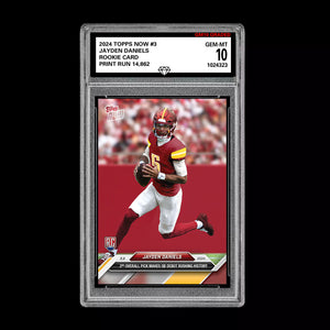Graded 10 Jayden Daniels - 2024 TOPPS NOW #3 Washington RC ROOKIE CARD Football